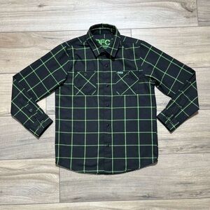 Dixxon DFC Youth Division Boys Long Sleeve Snap Button Plaid Shirt Size Youth M